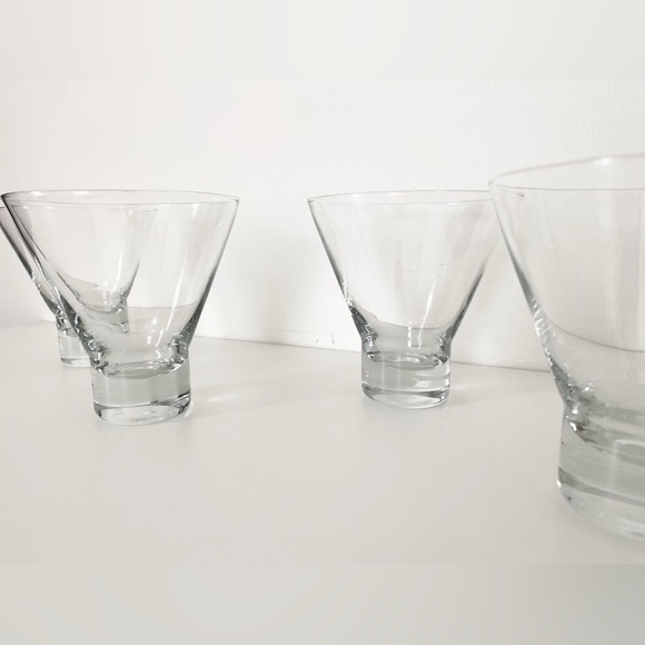 Vintage Midcentury Scandinavian Stemless Martini Glasses - Set of 4 - Picture 7 of 11